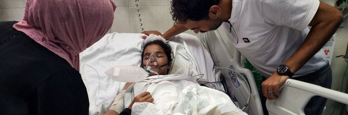 14-year-old Palestinian girl who lost both of her legs in an Israeli attack