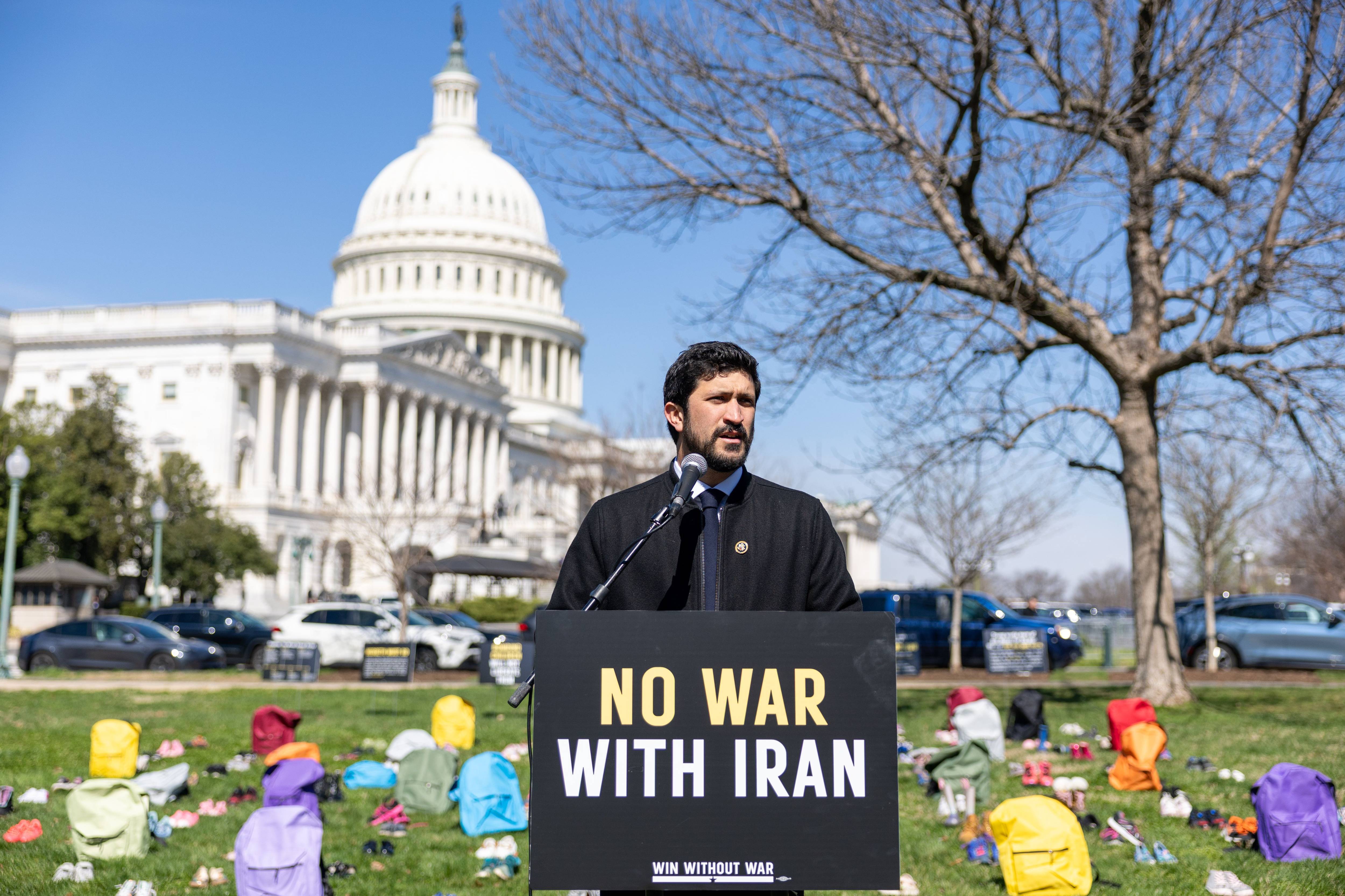 168 Pairs Of Shoes Set Up On Capitol Grounds Memorial Representing Those Killed In The U.S. Strike On An Iranian School