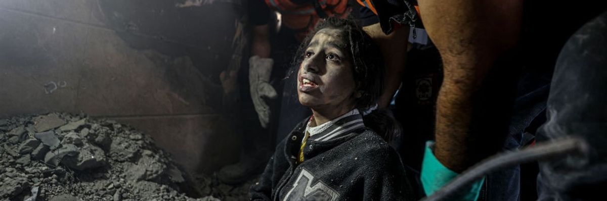 A 13-year-old girl rescued after surviving bombing in Gaza