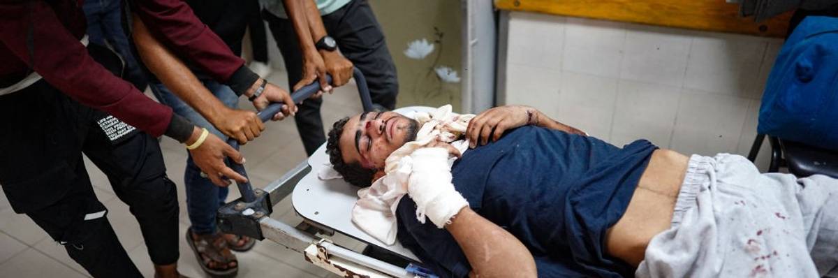 A 21-year-old Palestinian receiving treatment for injuries