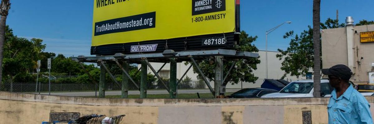 'We Don't Believe in Locking Up Children. Do You?' Amnesty Billboards Condemn Trump's Mass Detention of Migrant Kids