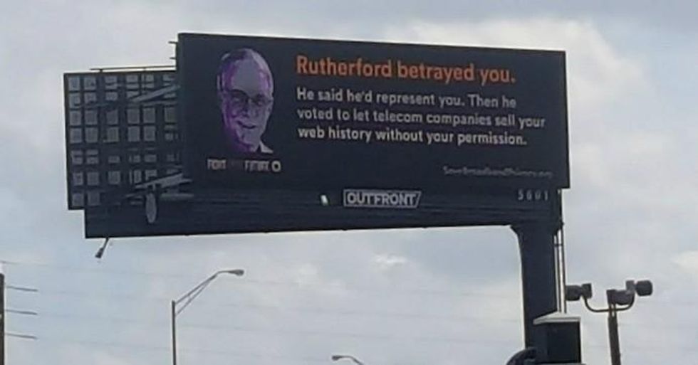 A billboard targeting Rep. John Rutherford (R-Fla.). (Photo: Fight for the Future/cc)