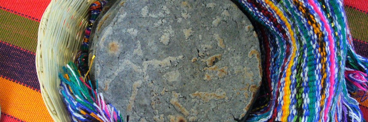 A blue corn tortilla.
