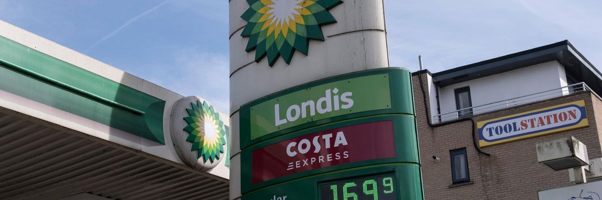 A BP station is seen in London