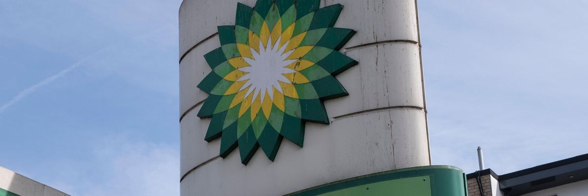 A BP station is seen in London