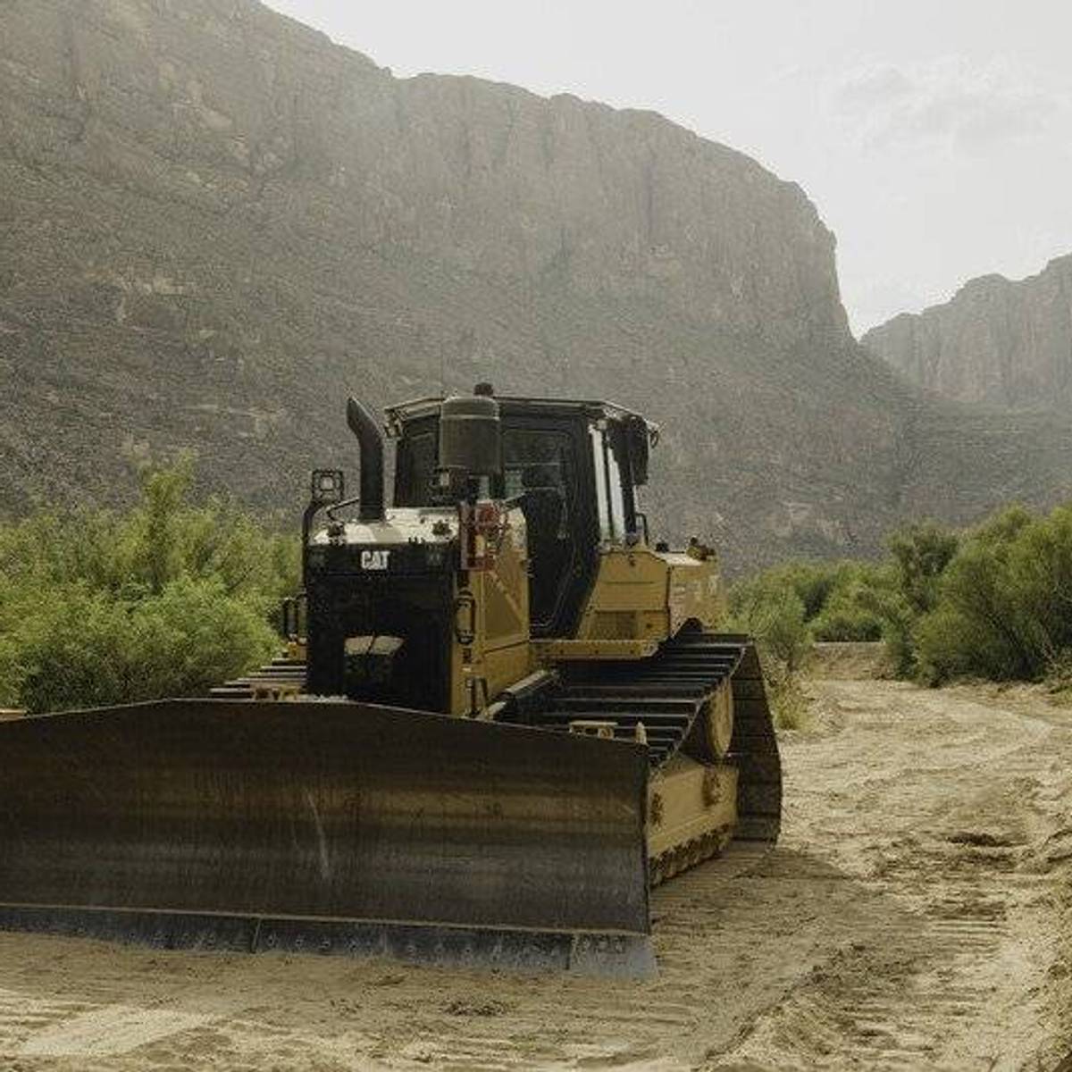 A bulldozer is seen in Big Bend National Park in Texas on August 6, 2026. 