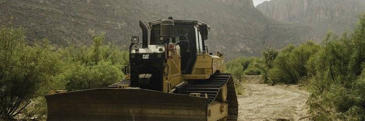 A bulldozer is seen in Big Bend National Park in Texas on August 6, 2026.
