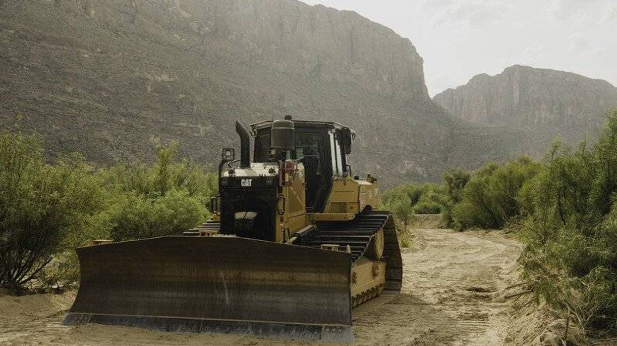 A bulldozer is seen in Big Bend National Park in Texas on August 6, 2026.