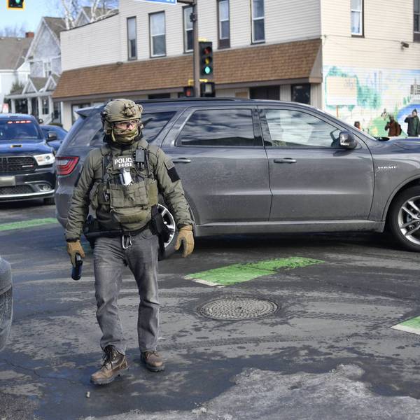 A CBP officer patrols in Minneapolis.