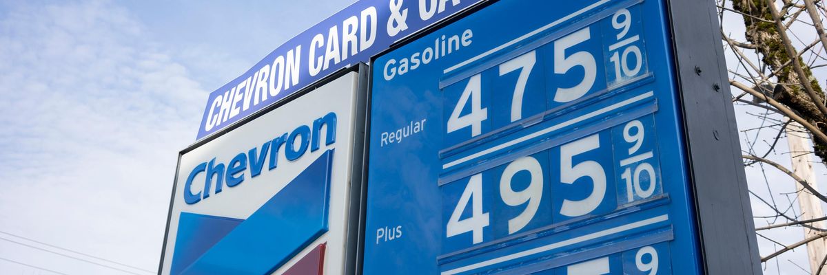 A Chevron gas station is seen in Oregon
