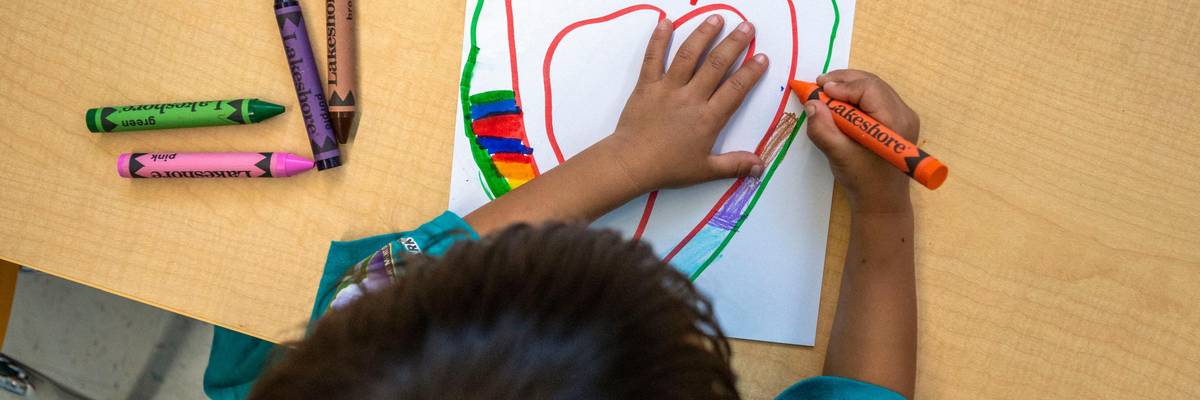 A child draws a picture