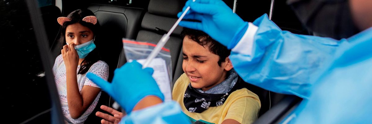 A child is tested for Covid-19 in Johannesburg, South Africa