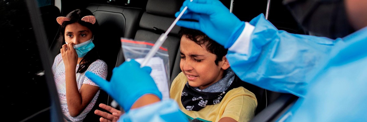 A child is tested for Covid-19 in Johannesburg, South Africa