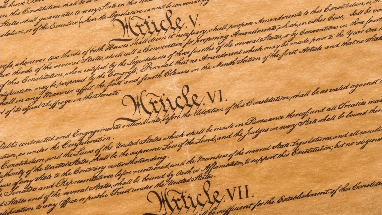 A close-up of part of the U.S. Constitution.