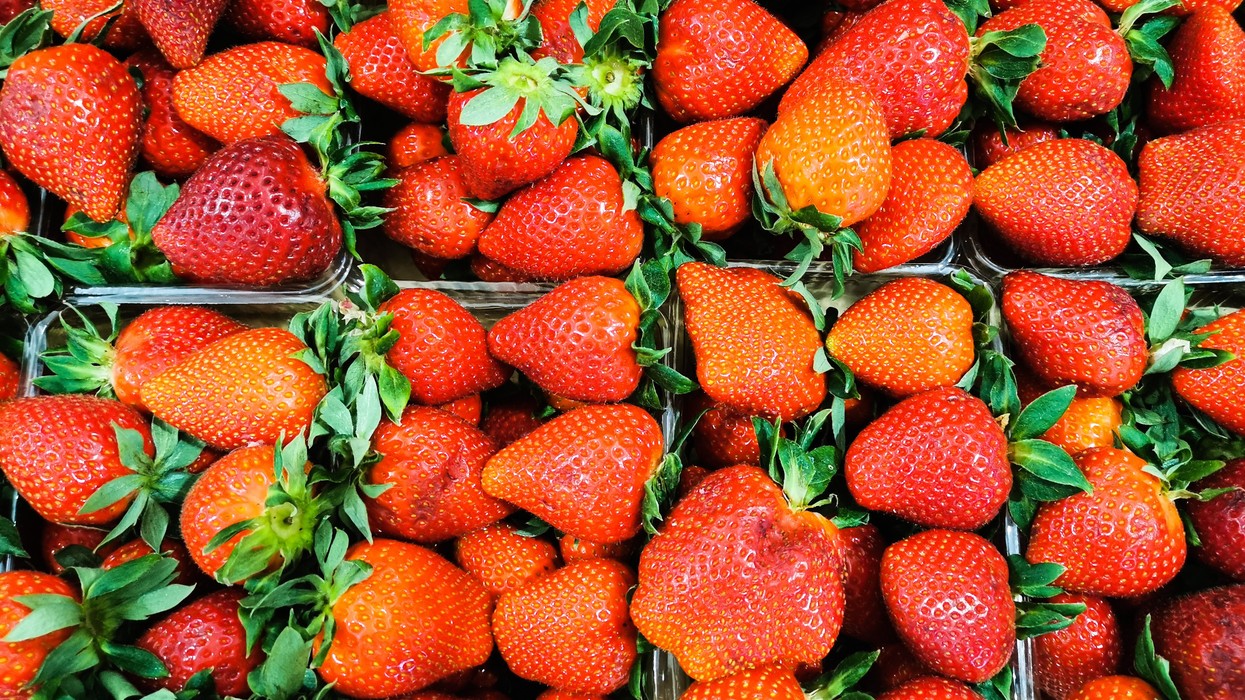 A close-up of strawberries.