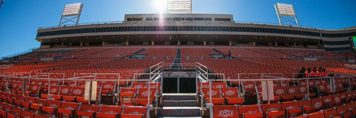 A college football stadium.