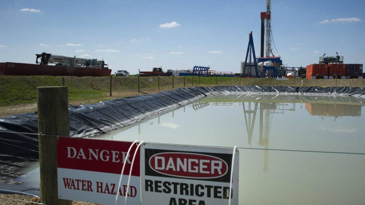 A Consol Energy Horizontal Gas Drilling Rig explores the Marcellus Shale outside Waynesburg, Pennsylvania