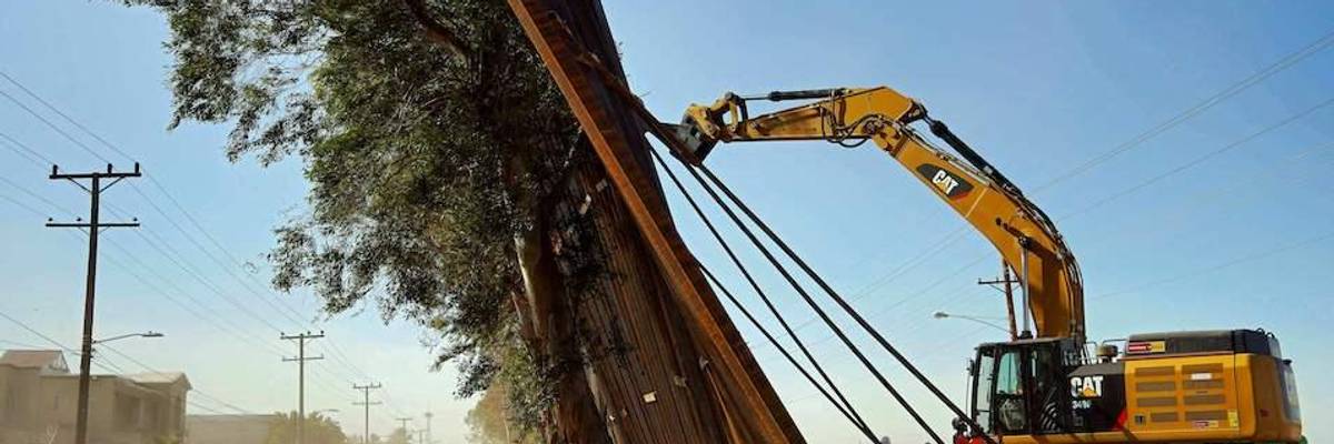 'Nobody Can Build Like I Can Build. Nobody': Watch Winds Knock Down Trump Border Wall