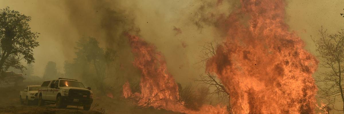 A controlled burn near Oak Fire