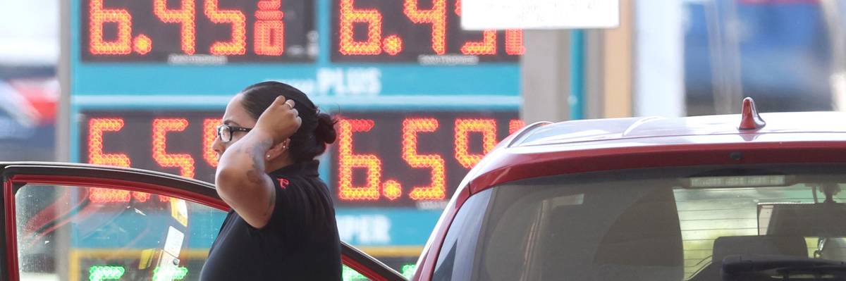 A customer refuels their car at a gas station in Petaluma, California on May 18, 2022.