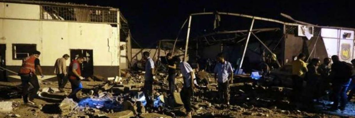 'This Attack Clearly Could Constitute a War Crime,' Says UN Envoy After at Least 44 Killed in Bombing of Libyan Migrant Detention Center