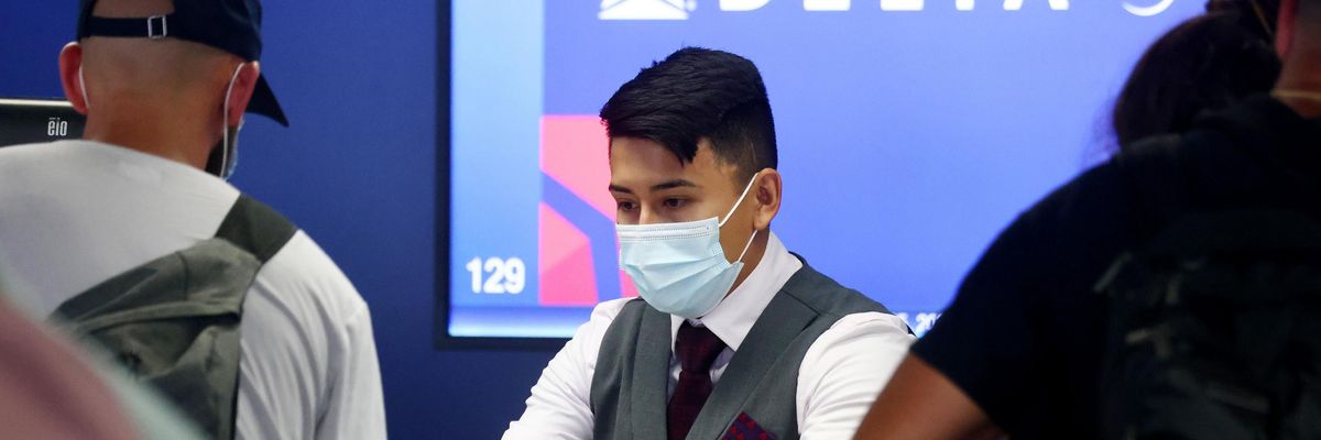 A Delta Air Lines employee