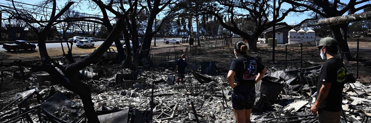 A destroyed community in Lahaina, Hawaii