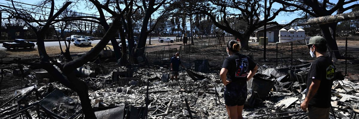 A destroyed community in Lahaina, Hawaii