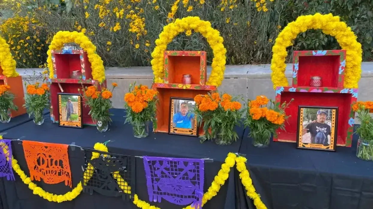 A Día de Los Muertos altar for farmworkers.