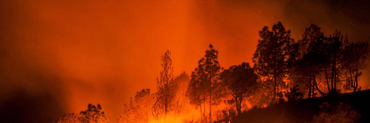 A fire is seen in India