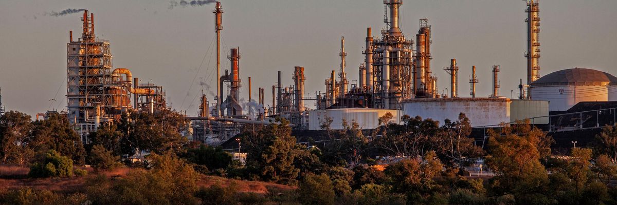 A fossil fuel facility is seen in California