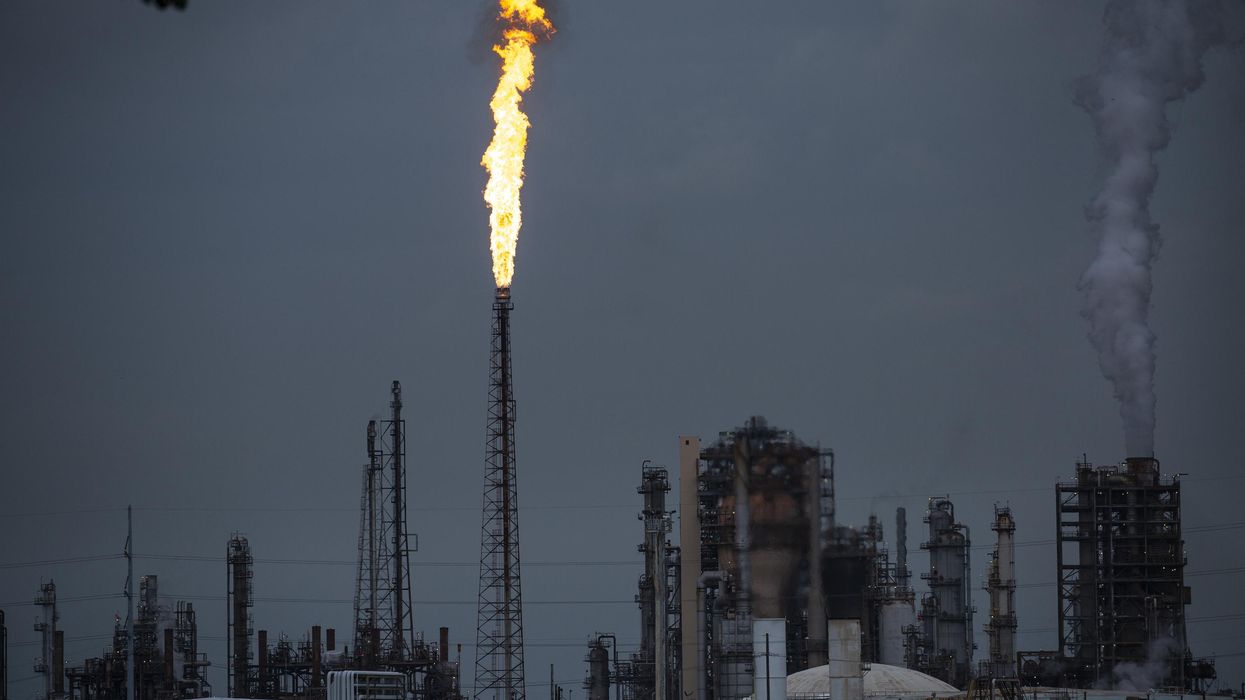 A gas flare from the Shell Chemical LP petroleum refinery illuminates the sky on August 21, 2019 in Norco, Louisiana. (Photo: Drew Angerer/Getty Images)