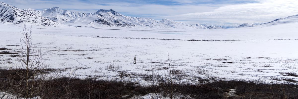 A general view of Brooks Range as seen from the Dalton Highway on May 10, 2024 in North Slope Borough, Alaska.