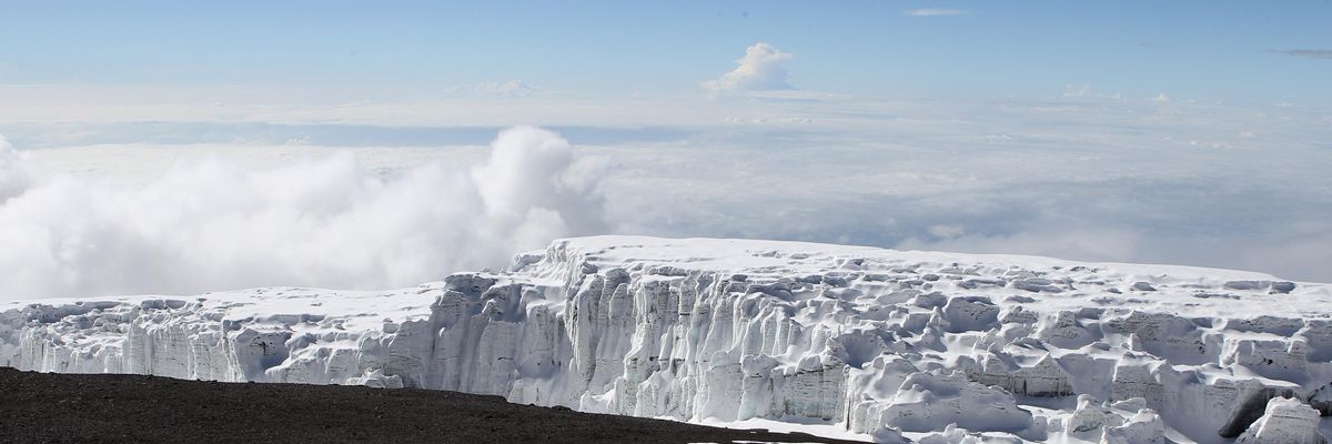 A glacier on Mount Kilimanjaro is viewed from Uhuru peak on December 11, 2010 in Arusha, Tanzania. 
