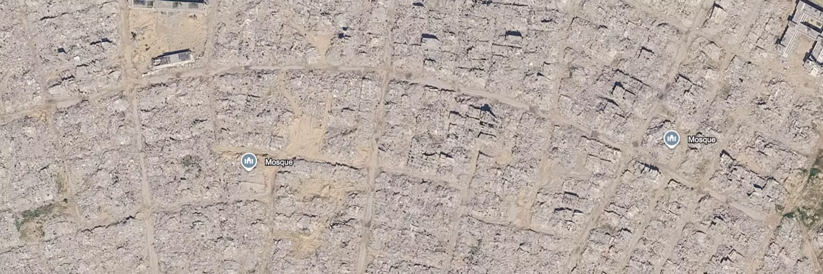 A Google Earth satellite image of the Tal as Sultan refugee camp in Rafah