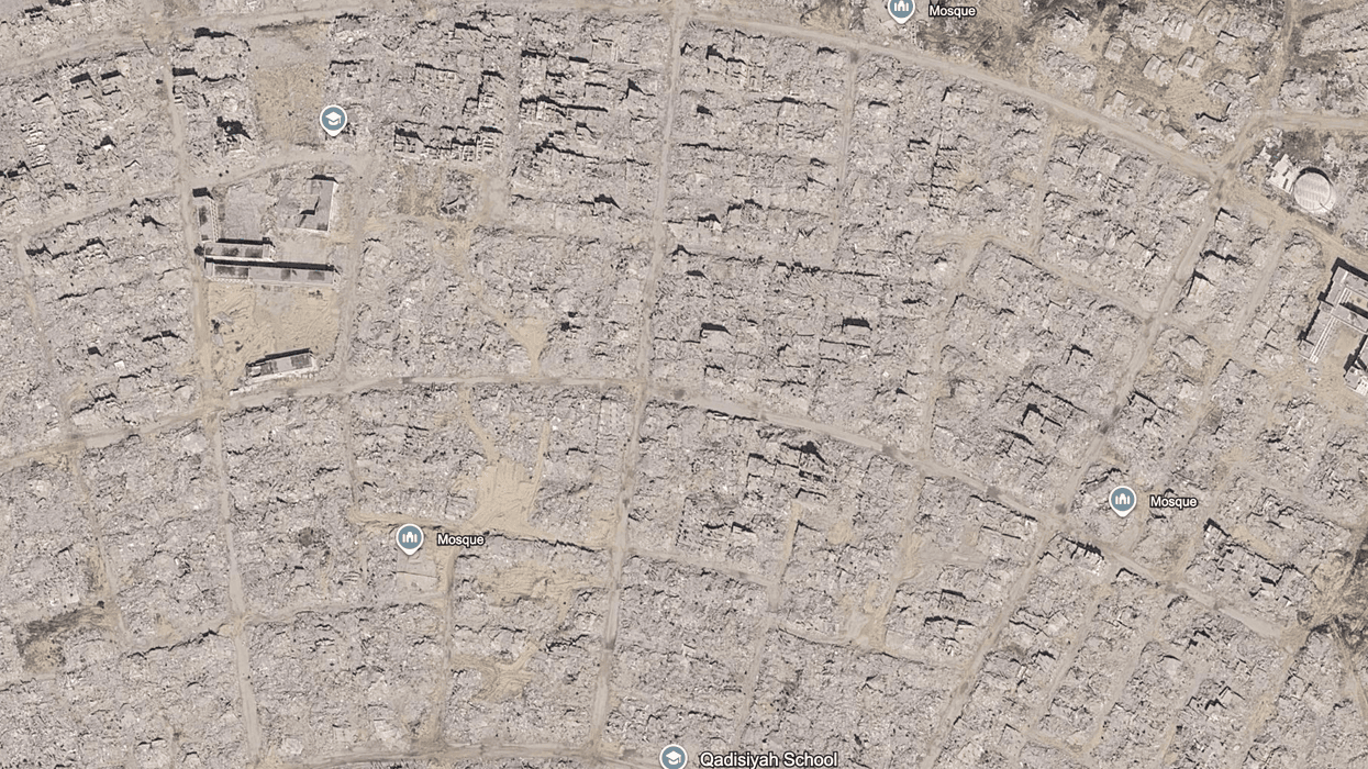 A Google Earth satellite image of the Tal as Sultan refugee camp in Rafah
