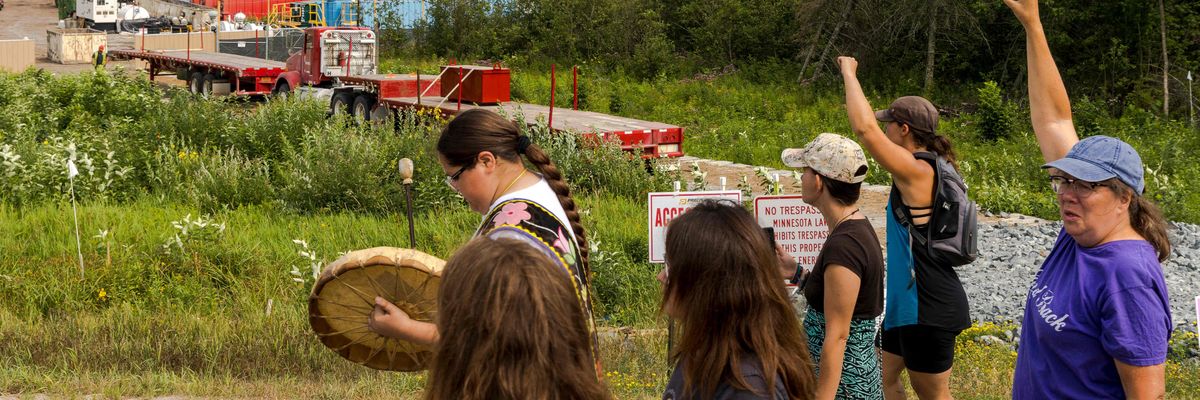 A group of indigenous people and activists