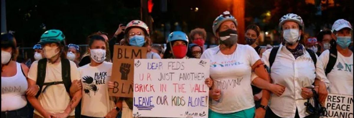 'Feds Stay Clear, Moms Are Here': Portland Mothers Form Human Shield to Protect Protesters from Federal Agents