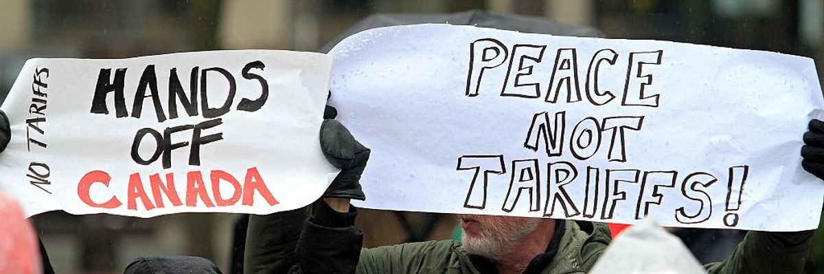 A ''Hands Off!'' Demonstration Is Held In Toronto, Canada