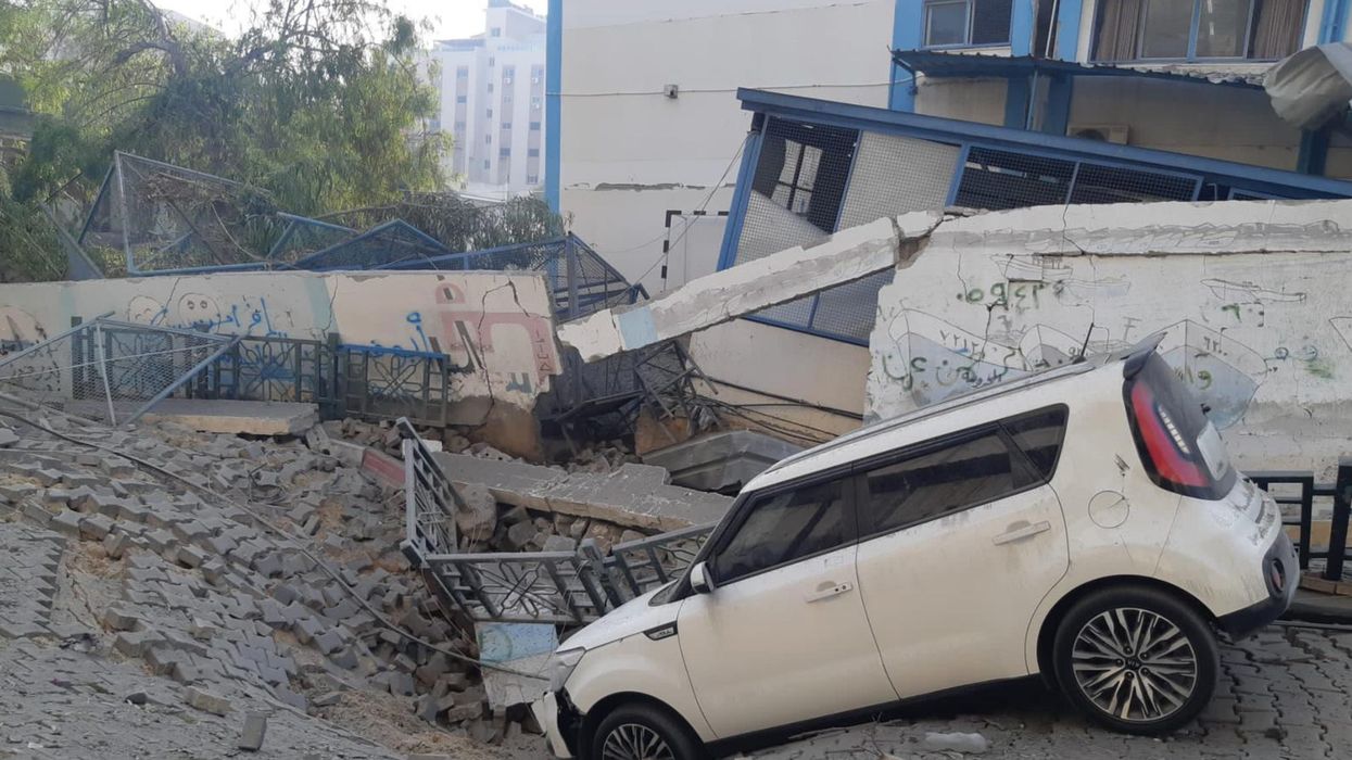 A heavily damaged UNRWA school in Gaza after an Israeli airstrike