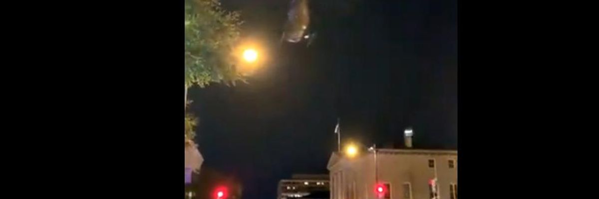 After Trump's Authoritarian 'Law and Order' Speech, Military Helicopters Descend Low Over DC to Intimidate Protesters