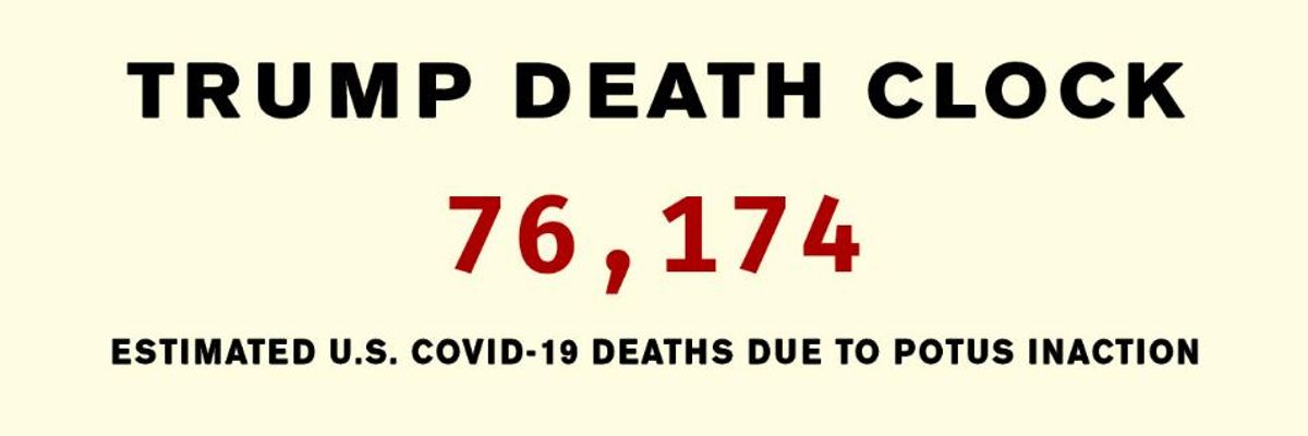 'Trump Death Clock' Headed to DC on July 4th to Highlight President's Horrific Pandemic Response