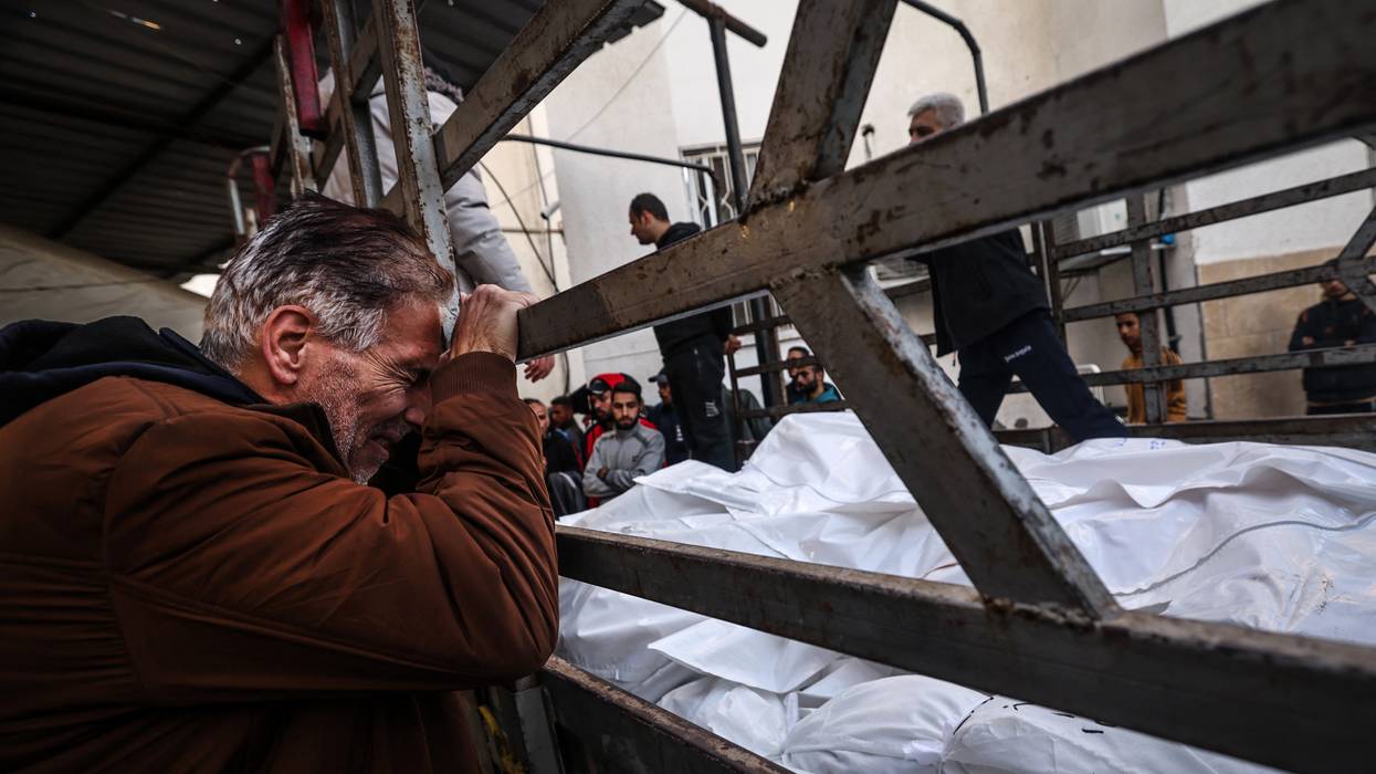 A man mourns
