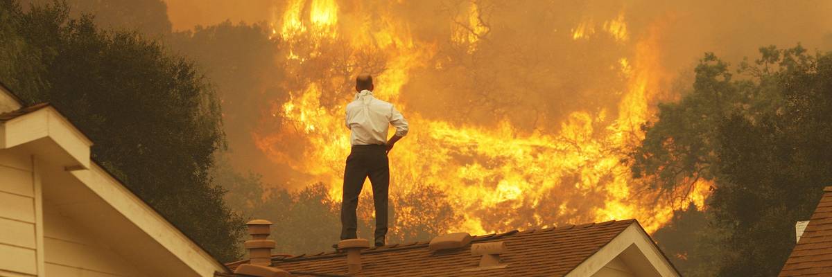 A man watched a wildfire