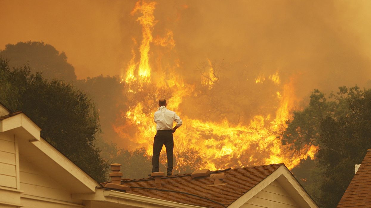 A man watched a wildfire