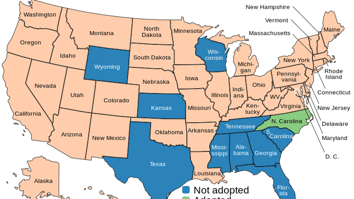 A map showing which U.S. states have and have not expanded Medicaid.