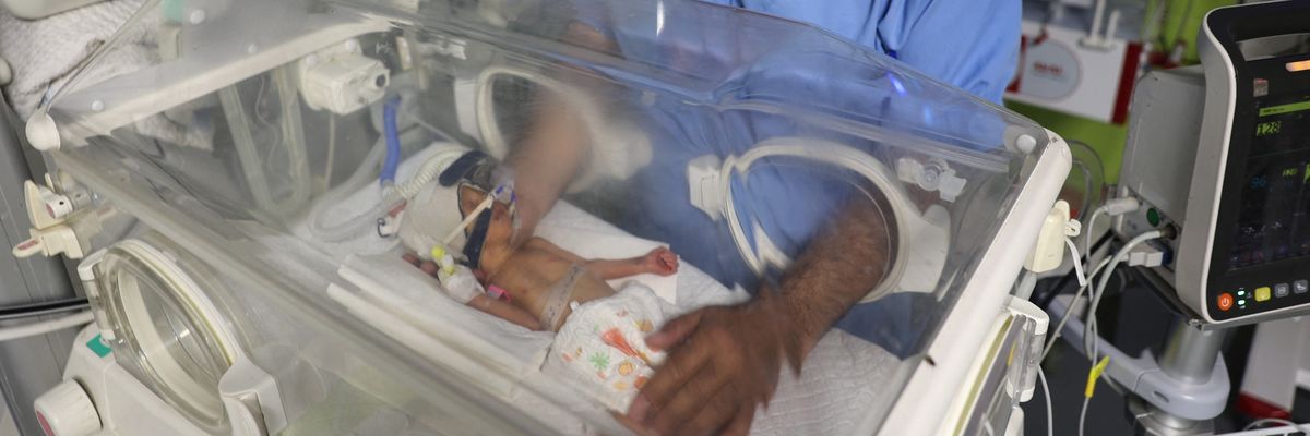 A medic cares for Sabreen Alrouh Joudeh