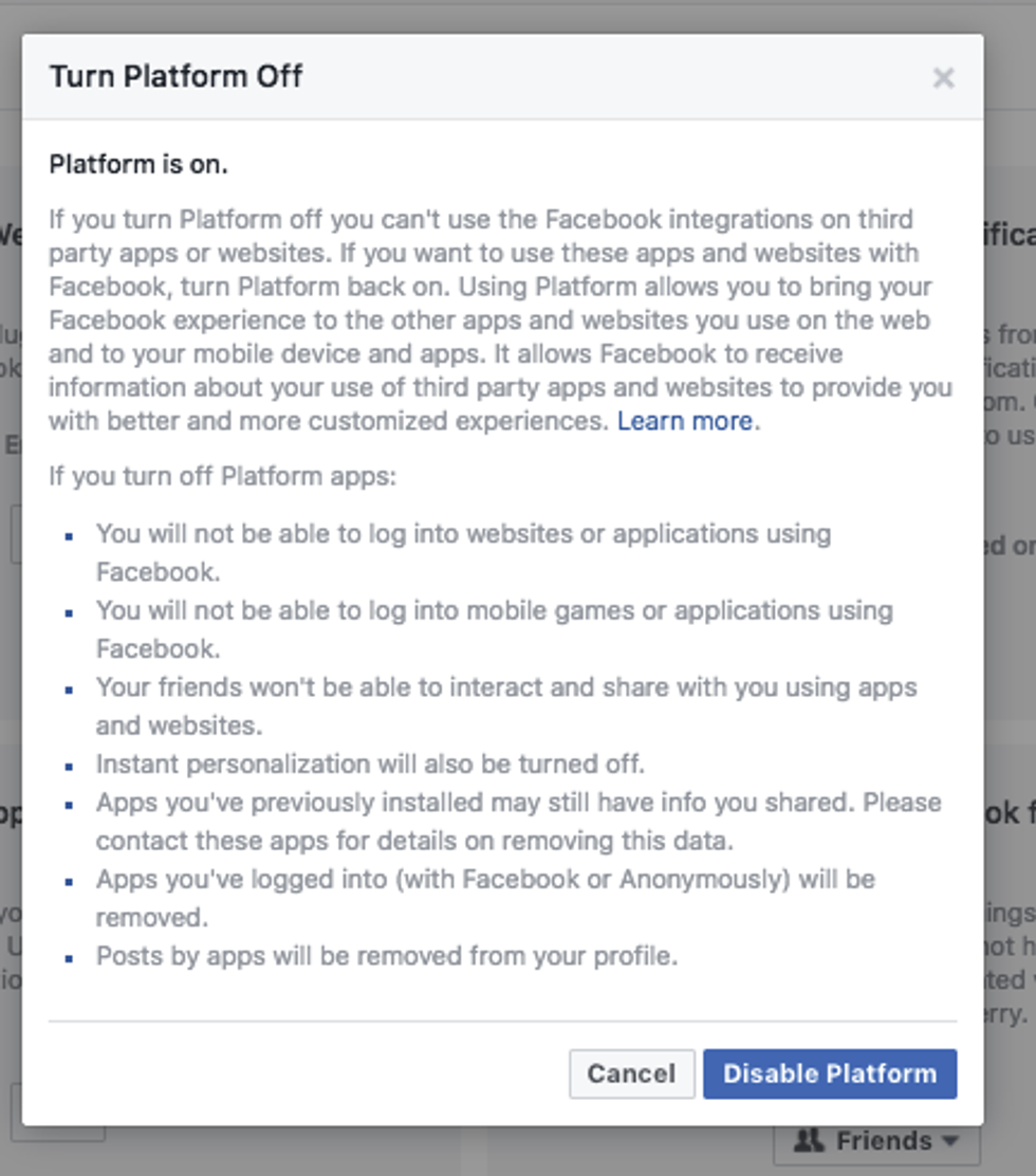 A modal will appear called
