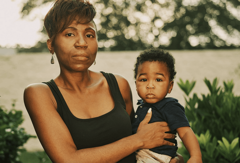 A mother and her son