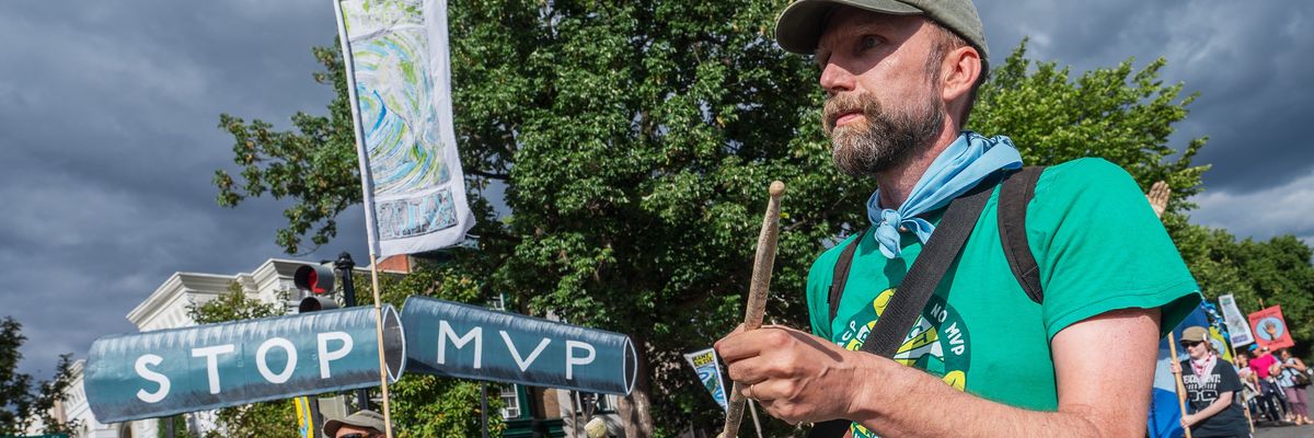 A Mountain Valley Pipeline protest.